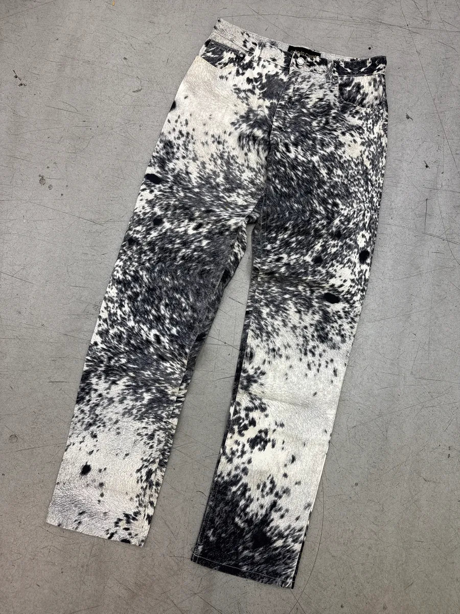 AW1999 Roberto Cavalli White Hallucination Cow Movement Pants bcFSGtol 4