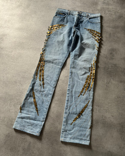 AW1998 Roberto Cavalli Sample Disco Wings Denim Jeans (M) - 3