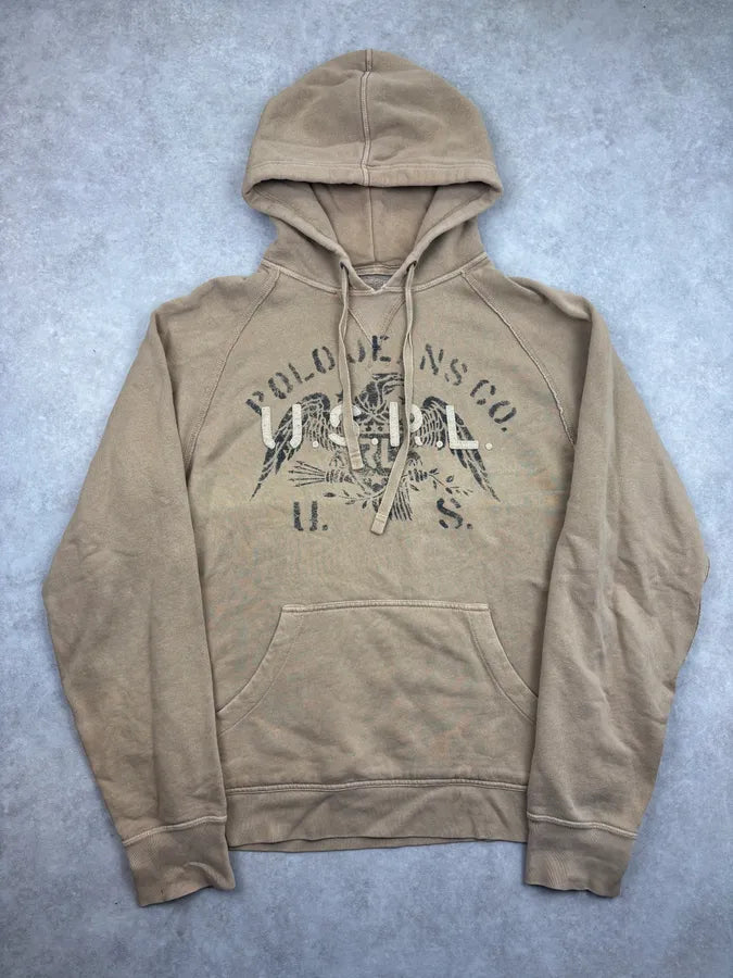 2010s Ralph Lauren Beige Graphic Hoodie zpleWQy 0