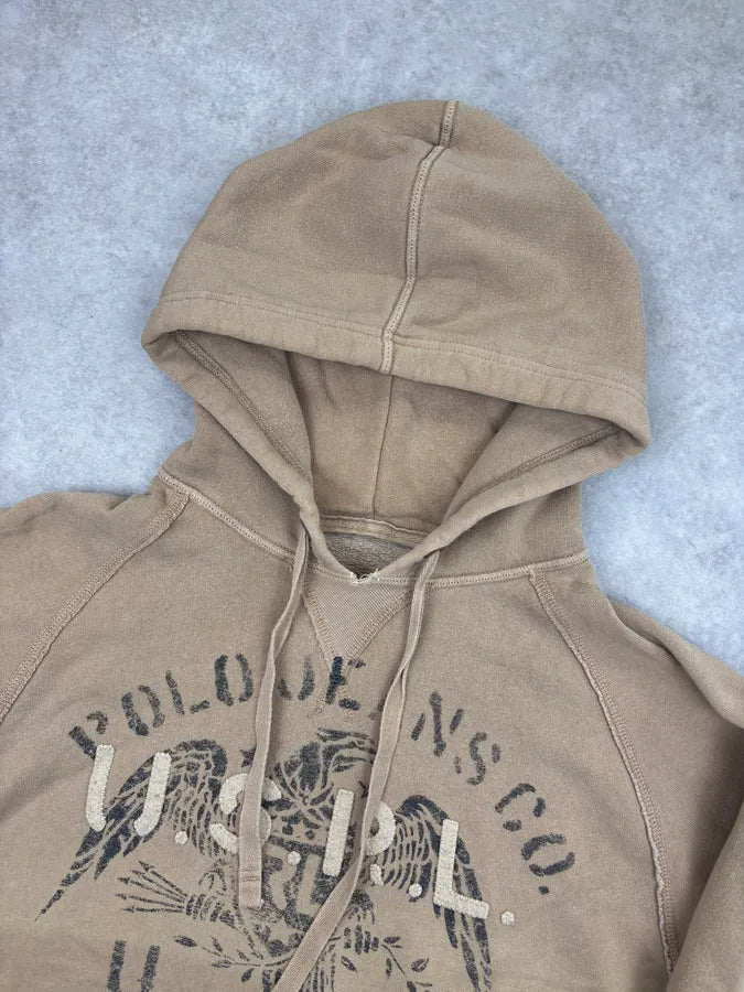 2010s Ralph Lauren Beige Graphic Hoodie zpleWQy 3