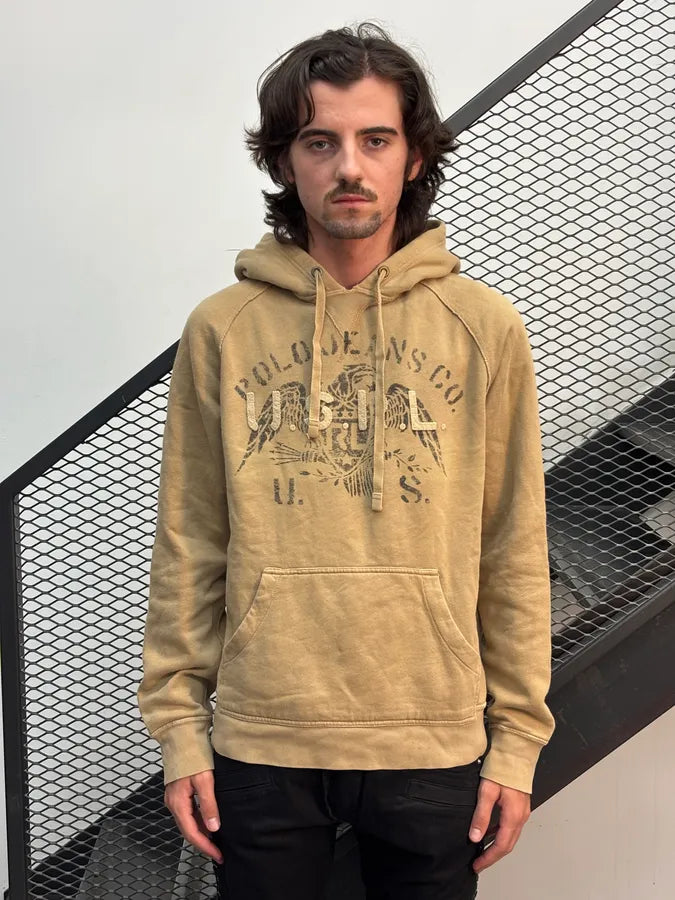 2010s Ralph Lauren Beige Graphic Hoodie zpleWQy 1