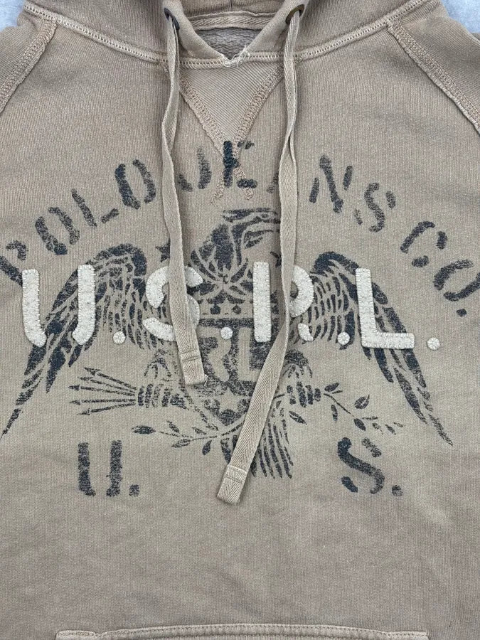 2010s Ralph Lauren Beige Graphic Hoodie zpleWQy 6
