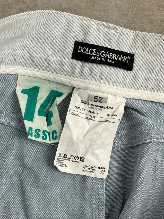2000s Dolce & Gabbana Washed White Denim Jeans ZlvpCvu 10