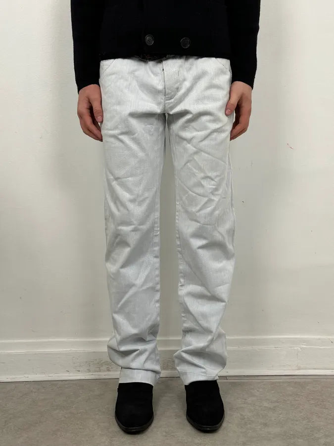 2000s Dolce & Gabbana Washed White Denim Jeans ZlvpCvu 0