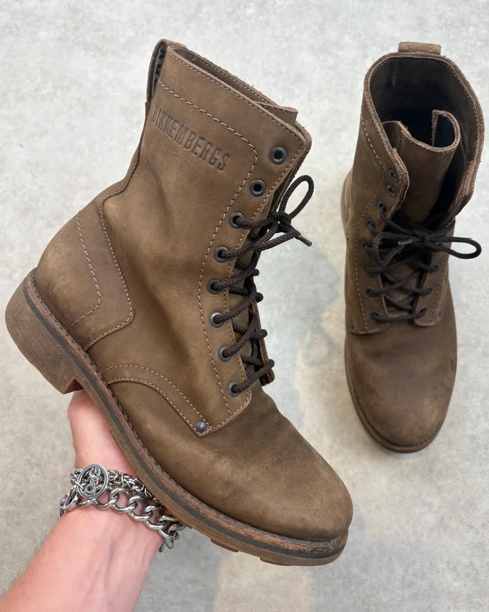 2000s Bikkbembergs Brown Combat Leather Boots mJZQTYa 0