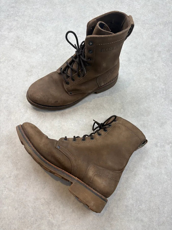 2000s Bikkbembergs Brown Combat Leather Boots mJZQTYa 4