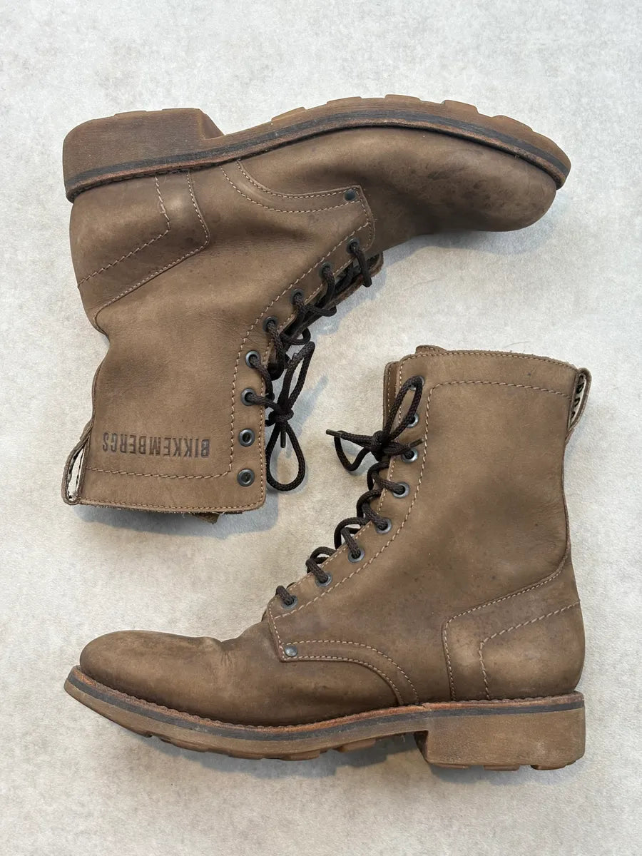 2000s Bikkbembergs Brown Combat Leather Boots mJZQTYa 3