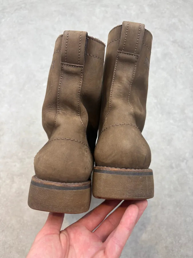 2000s Bikkbembergs Brown Combat Leather Boots mJZQTYa 6