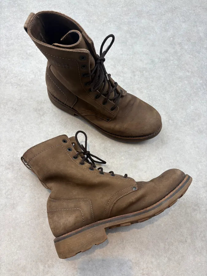 2000s Bikkbembergs Brown Combat Leather Boots mJZQTYa 5