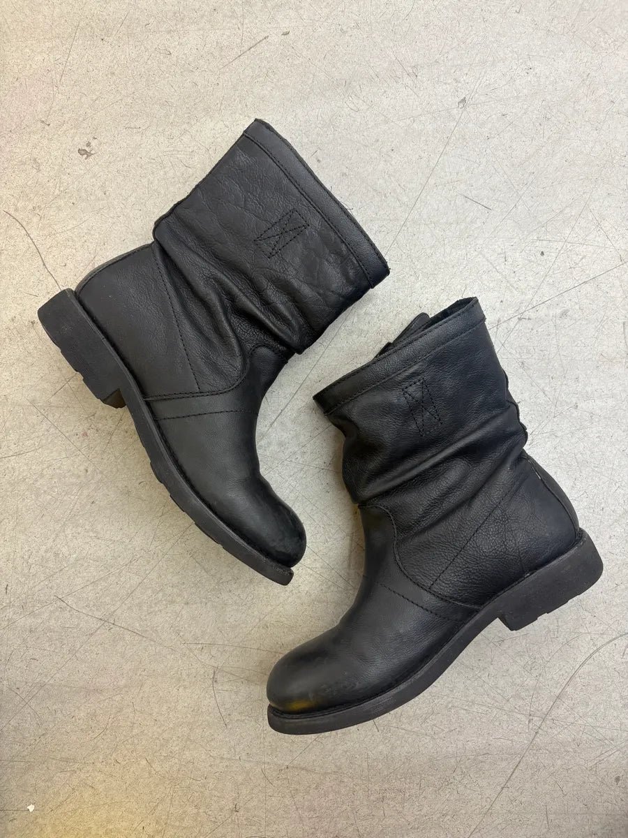 Dirk Bikkembergs Black Leather Combat Ankle Boots oLSaSMI 4