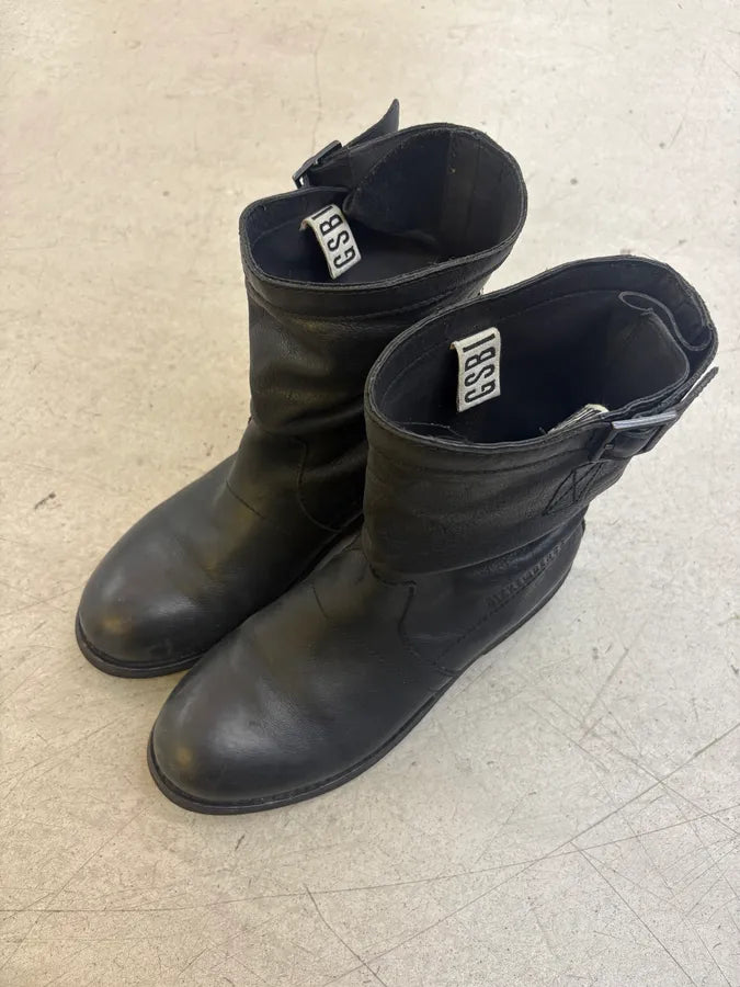 Dirk Bikkembergs Black Leather Combat Ankle Boots oLSaSMI 2
