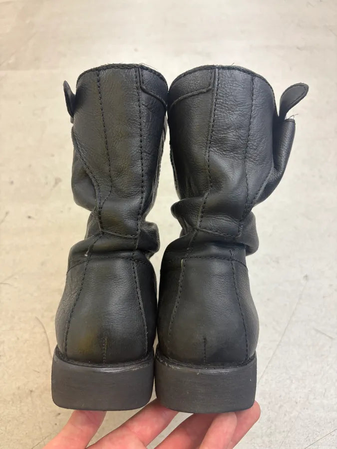 Dirk Bikkembergs Black Leather Combat Ankle Boots oLSaSMI 6