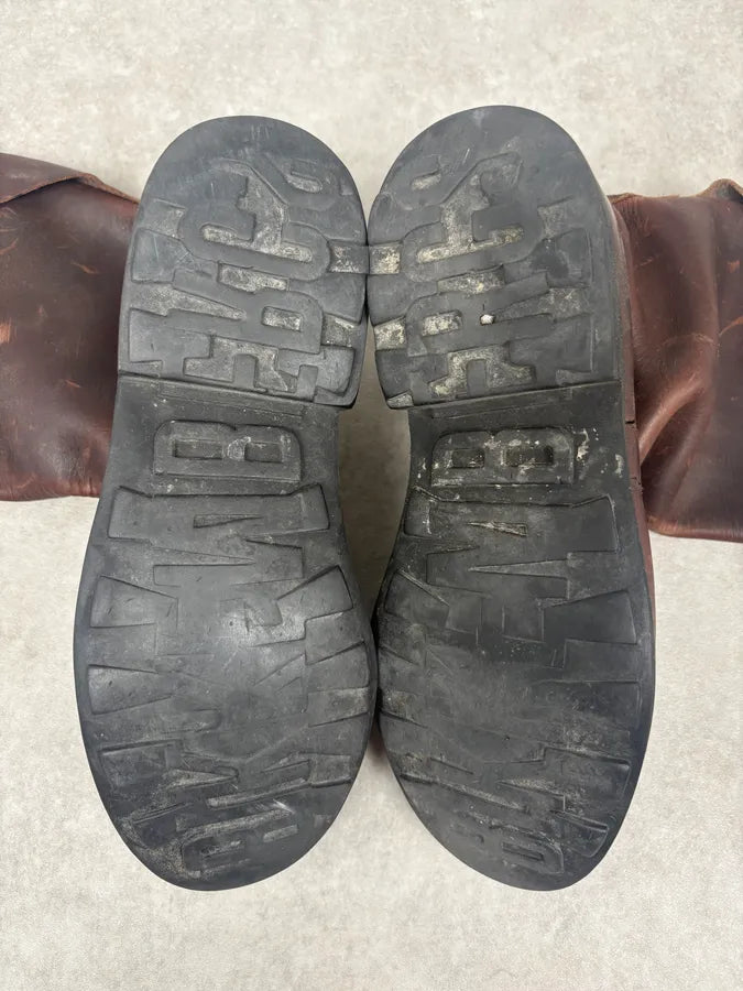 Bikkembergs Archive Brown Eroded Leather Ankle Boots tBYTcpW 4