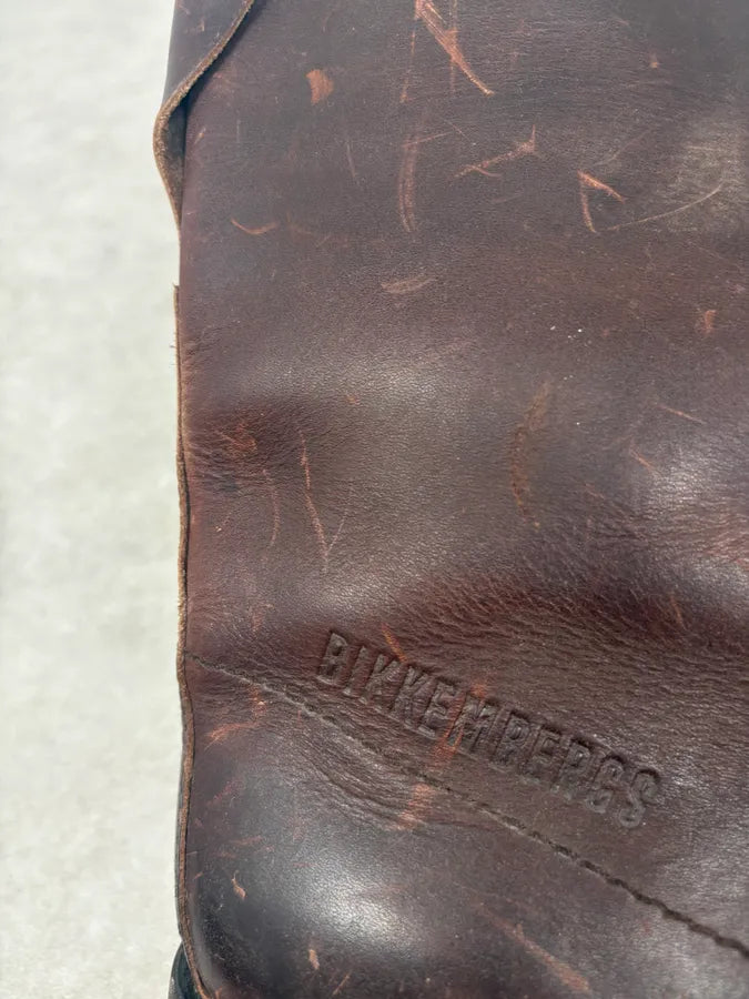 Bikkembergs Archive Brown Eroded Leather Ankle Boots tBYTcpW 5