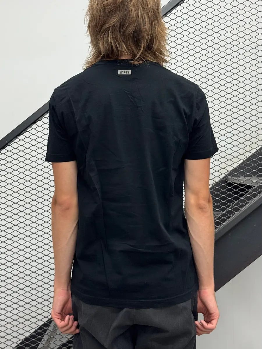Bikkembergs Black Football Player Relief T-Shirt EBYTgHo 1