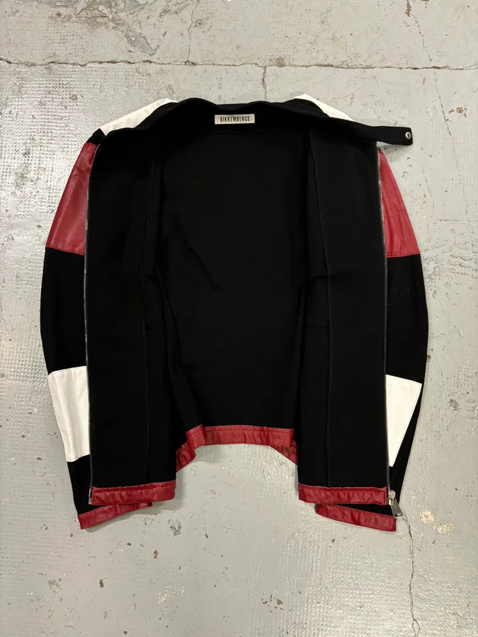 2000s Dirk Bikkembergs Mondrian Leather Color-Block Biker Leather Jacket QDxmkjD 6