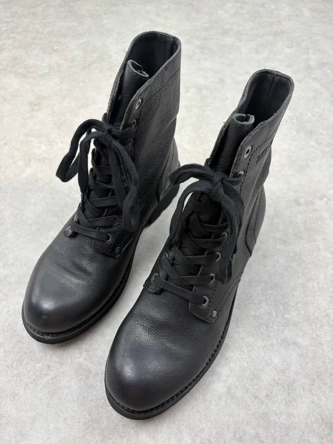 Bikkembergs Black Leather Combat Boots gPRMnjd 2