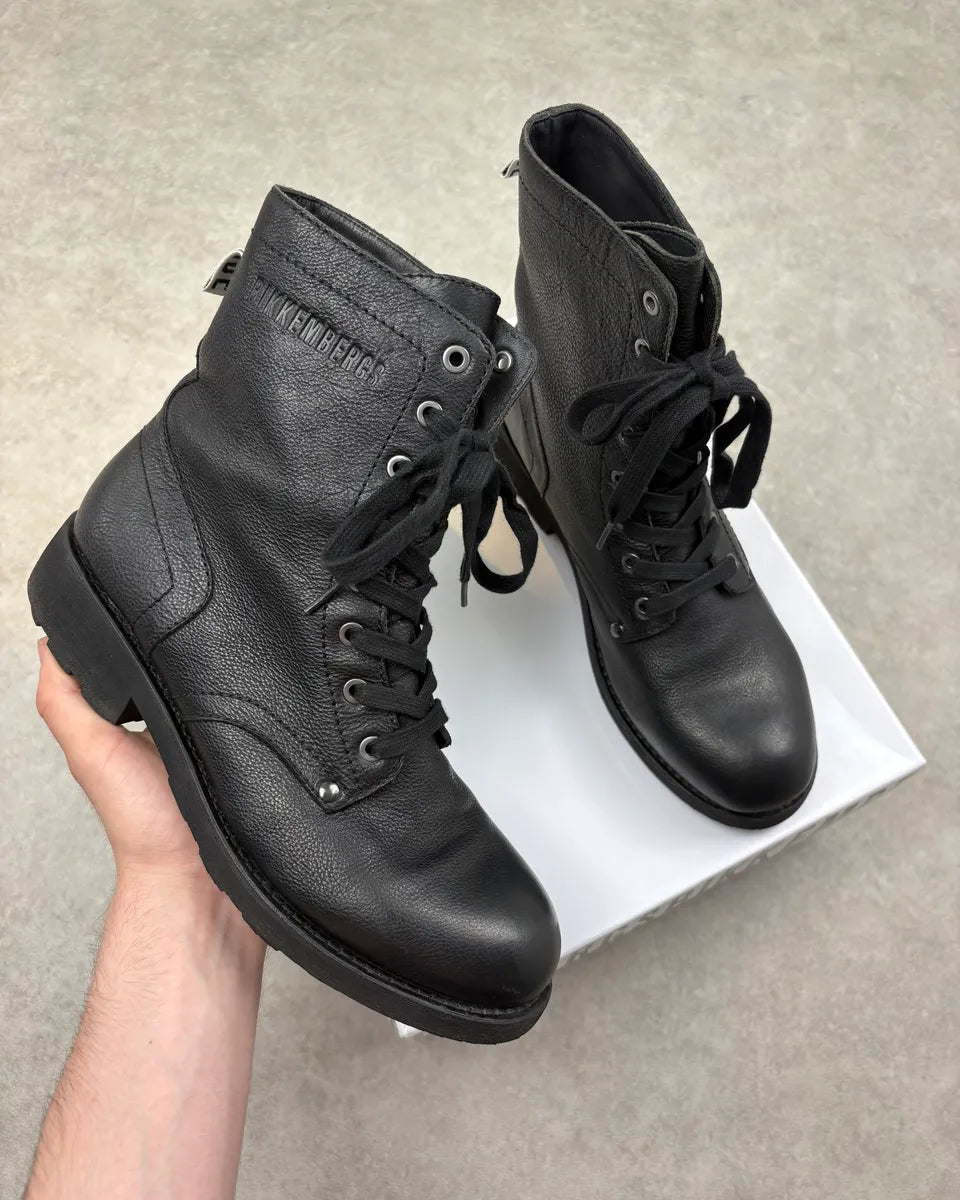 Bikkembergs Black Leather Combat Boots gPRMnjd 0