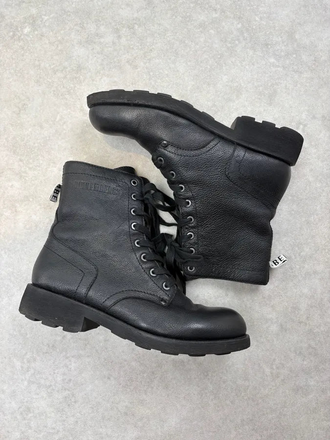 Bikkembergs Black Leather Combat Boots gPRMnjd 5