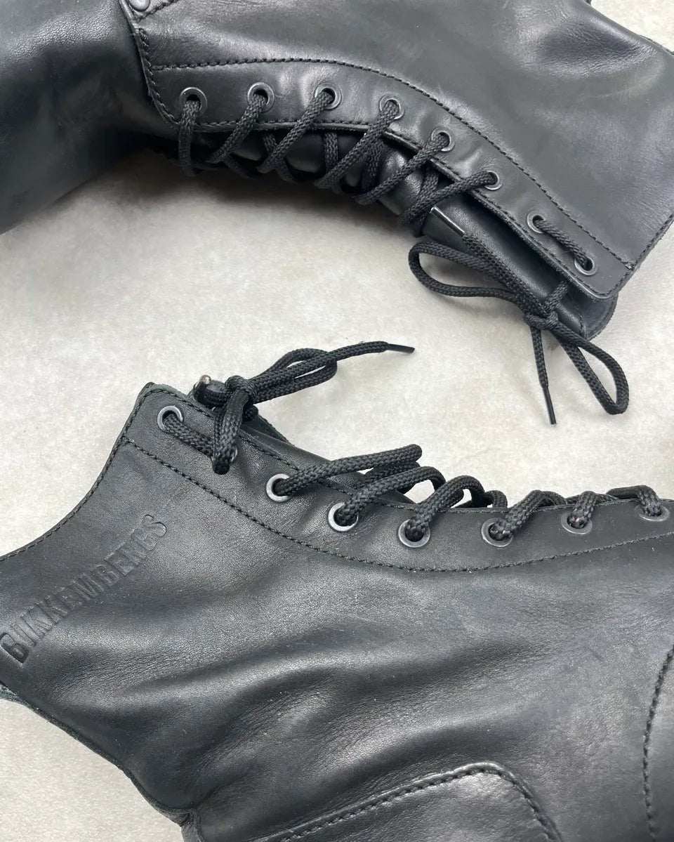 Bikkembergs Black Leather Combat Laced Boots NtEYFcC 4