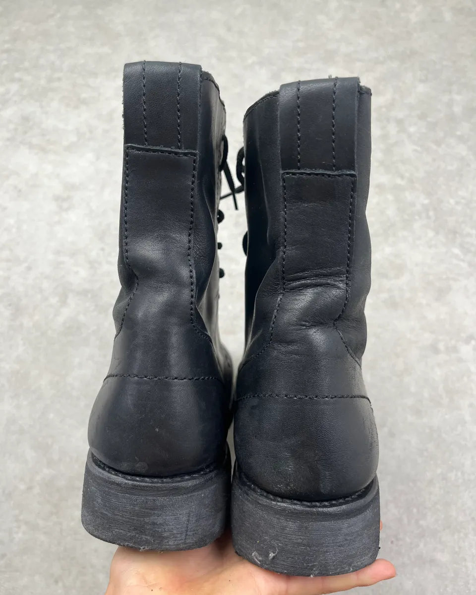 Bikkembergs Black Leather Combat Laced Boots NtEYFcC 6