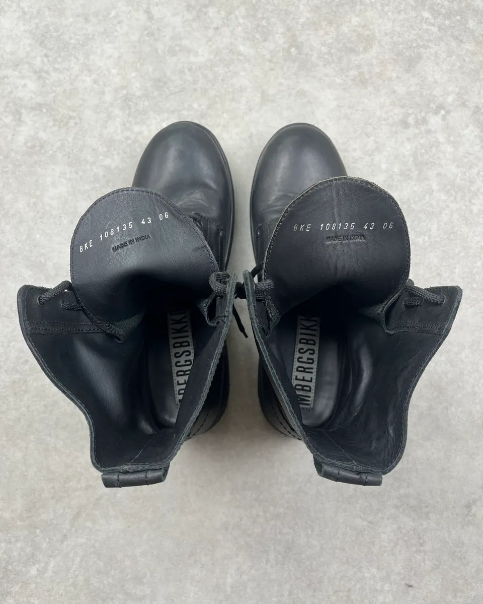 Bikkembergs Black Leather Combat Laced Boots NtEYFcC 8