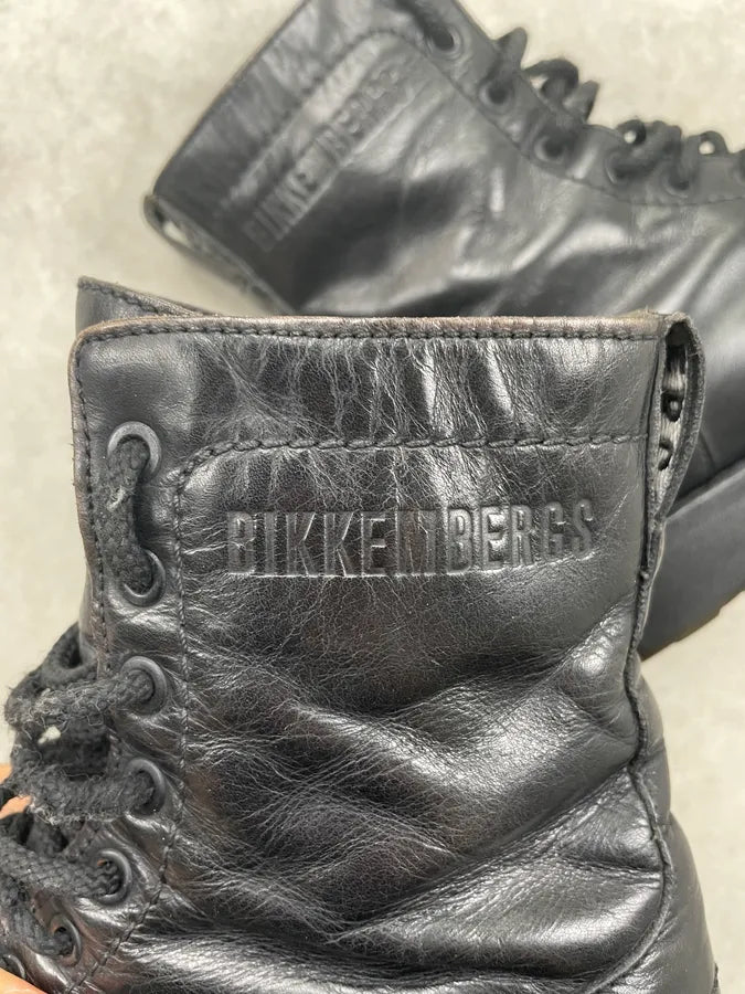 2000s Bikkembergs Black Leather Combat Boots zJzRvOV 5