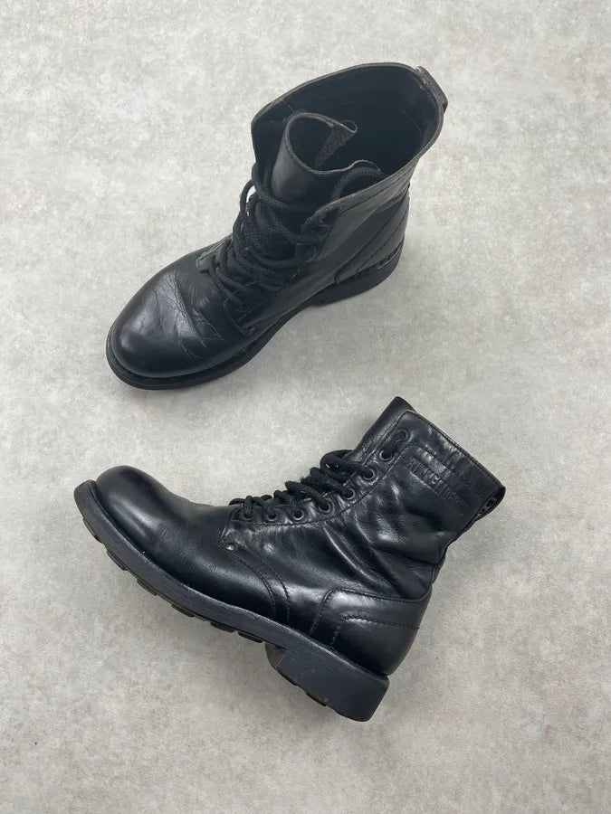 2000s Bikkembergs Black Leather Combat Boots zJzRvOV 2