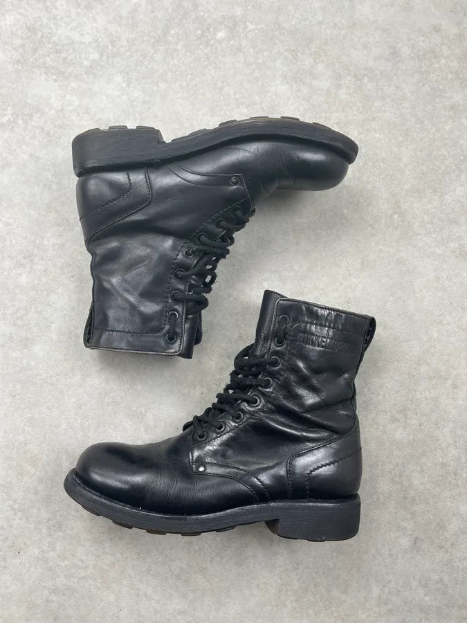 2000s Bikkembergs Black Leather Combat Boots zJzRvOV 1