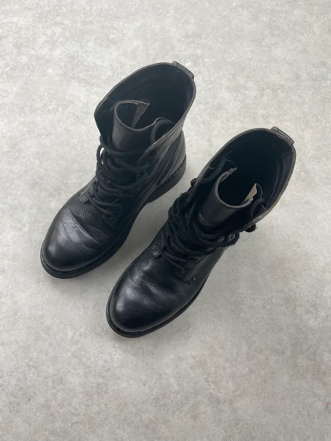 2000s Bikkembergs Black Leather Combat Boots zJzRvOV 4