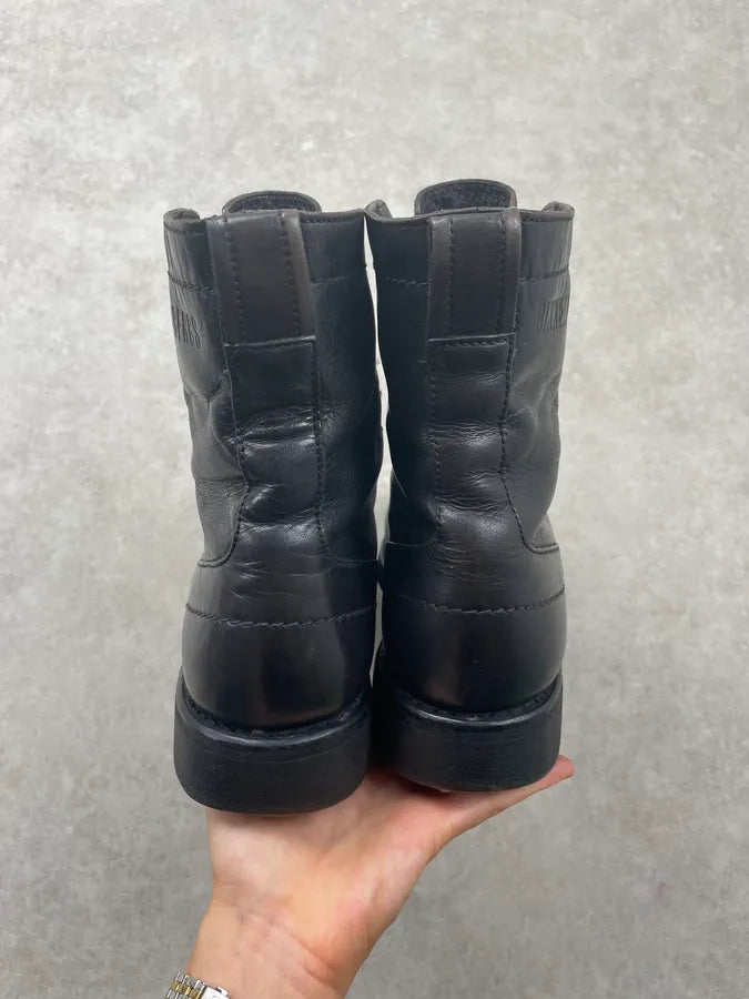 2000s Bikkembergs Black Leather Combat Boots zJzRvOV 6