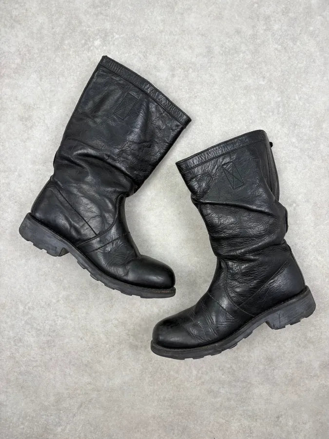 Bikkembergs Black Leather Mid-Calf Boots guXwZFS 5