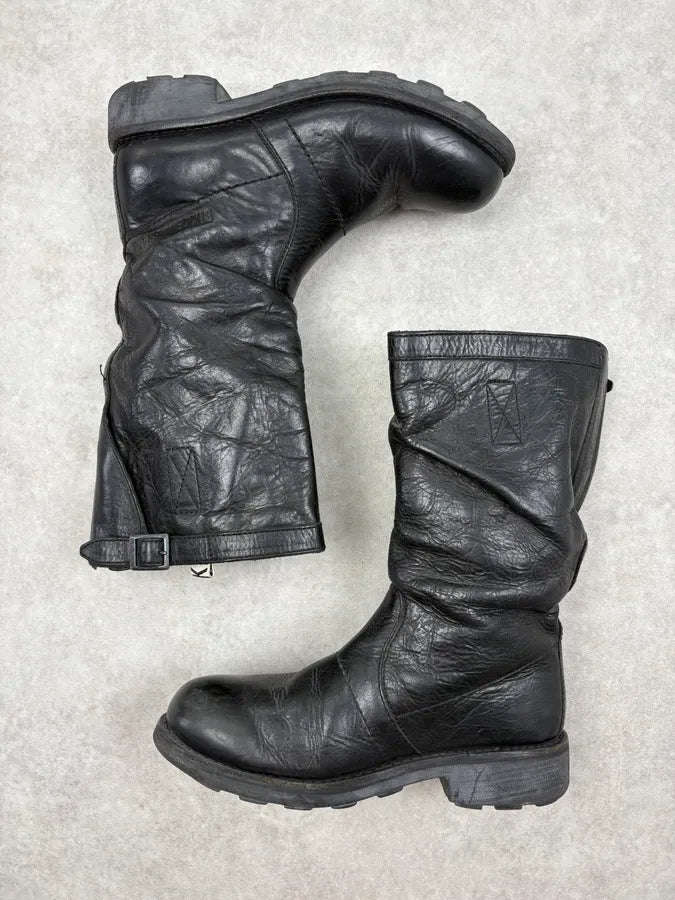 Bikkembergs Black Leather Mid-Calf Boots guXwZFS 3