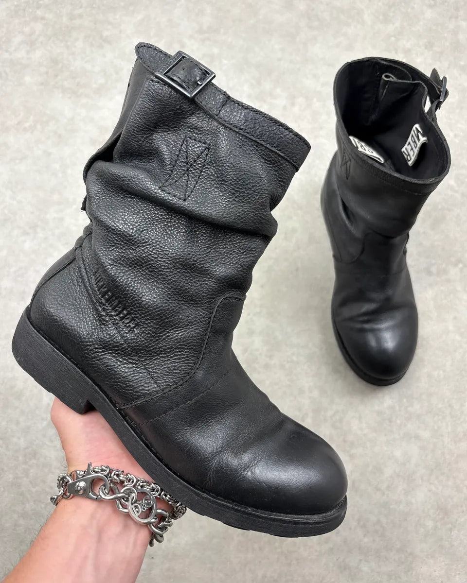 Bikkembergs Black Leather Mid-Calf Boots bErcGvn 0