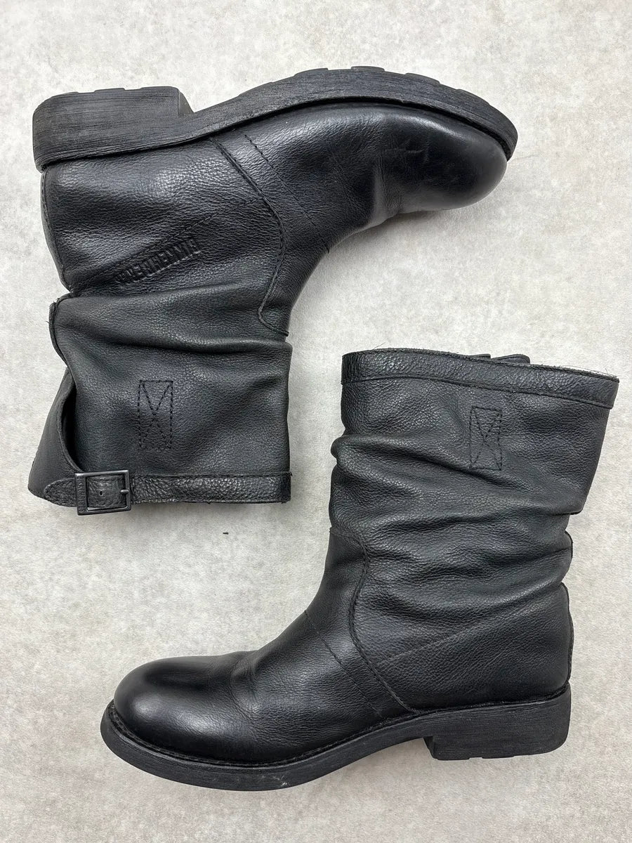 Bikkembergs Black Leather Mid-Calf Boots bErcGvn 2
