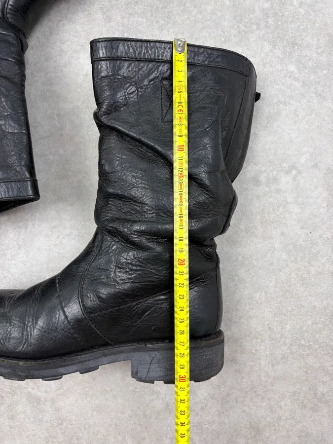 Bikkembergs Black Leather Mid-Calf Boots guXwZFS 9