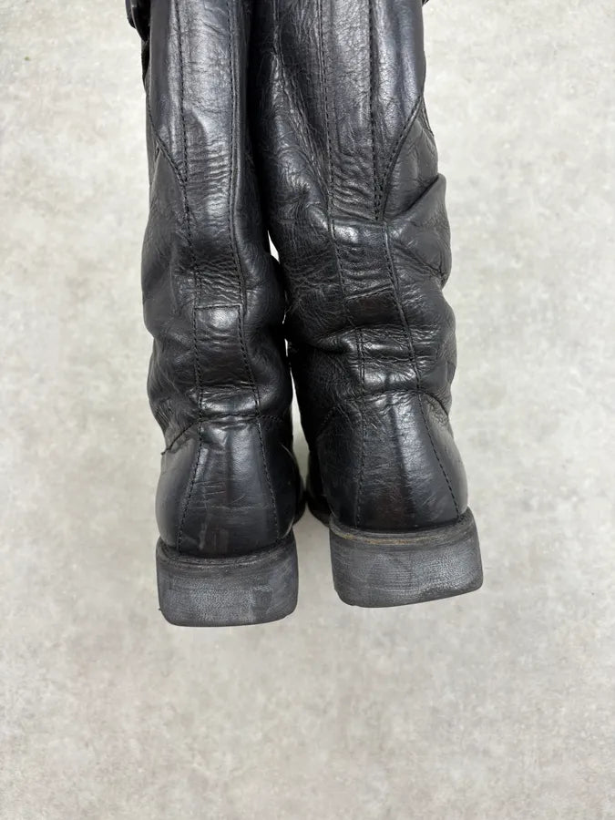 Bikkembergs Black Leather Mid-Calf Boots guXwZFS 6