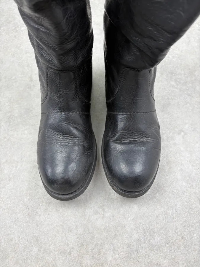 Bikkembergs Black Leather Mid-Calf Boots guXwZFS 2