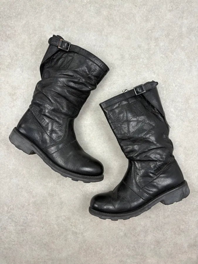 Bikkembergs Black Leather Mid-Calf Boots guXwZFS 4