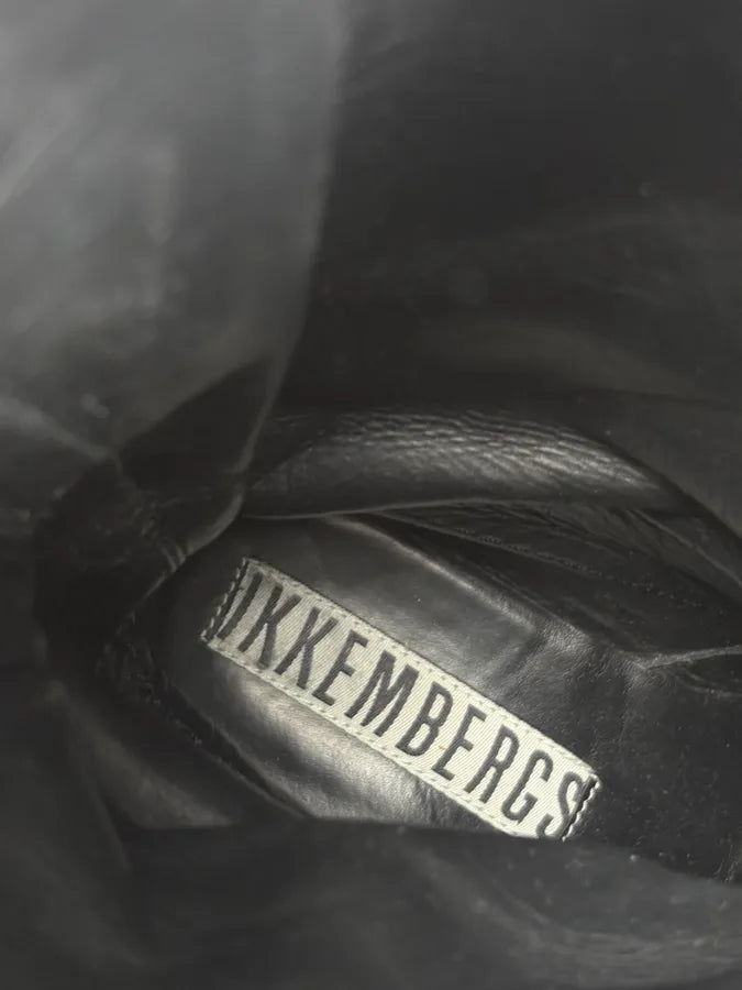 Bikkembergs Black Leather Mid-Calf Boots guXwZFS 13