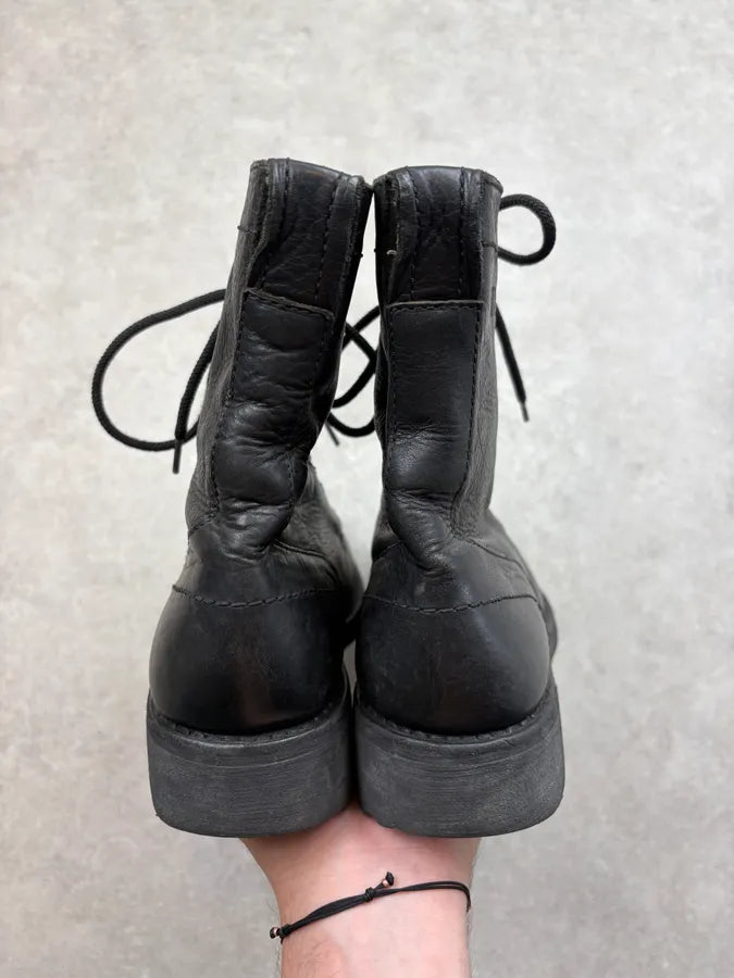 Bikkembergs Black Leather Military Combat Boots oJNVcTR 6