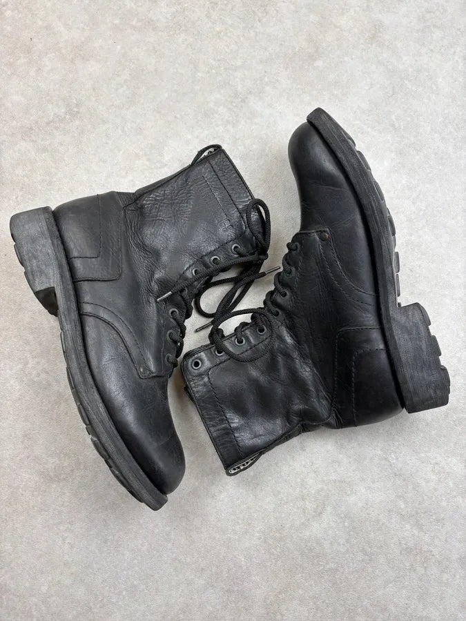 Bikkembergs Black Leather Military Combat Boots oJNVcTR 5
