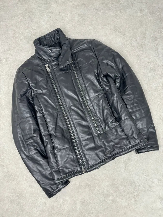 AW2007 Dirk Bikkembergs Black Ninja Quilted Leather Jacket RkKnyZT 5