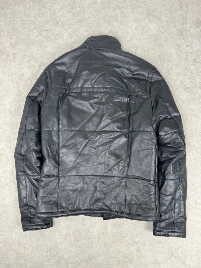 AW2007 Dirk Bikkembergs Black Ninja Quilted Leather Jacket RkKnyZT 7