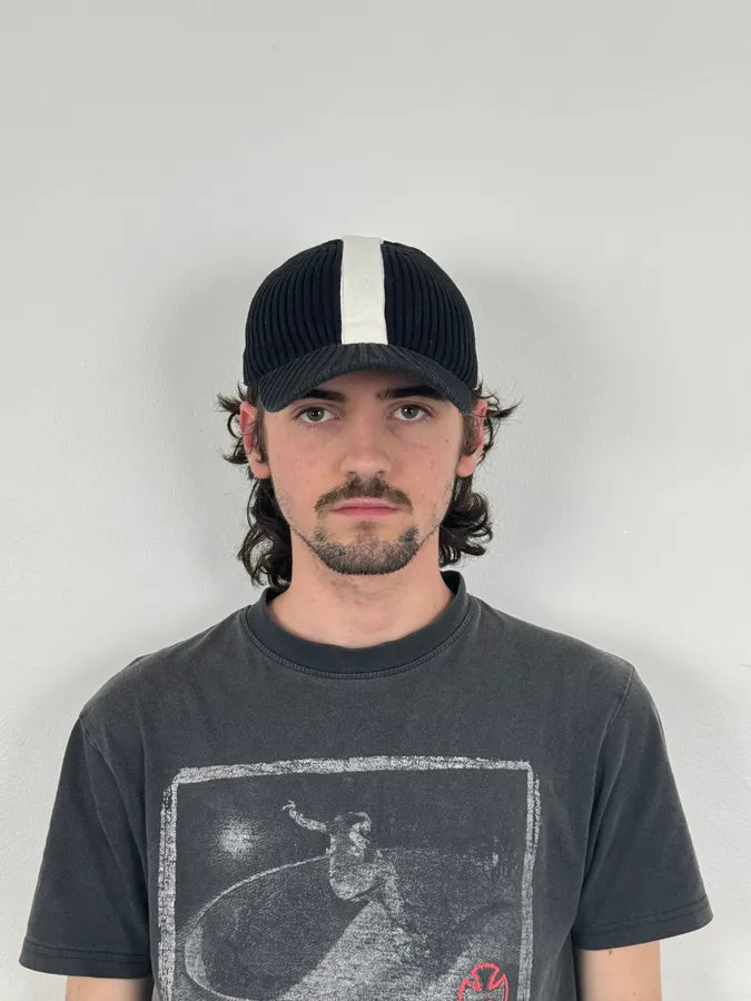 Bikkembergs Black Wool Ribbed Baseball Cap IJZVjka 0