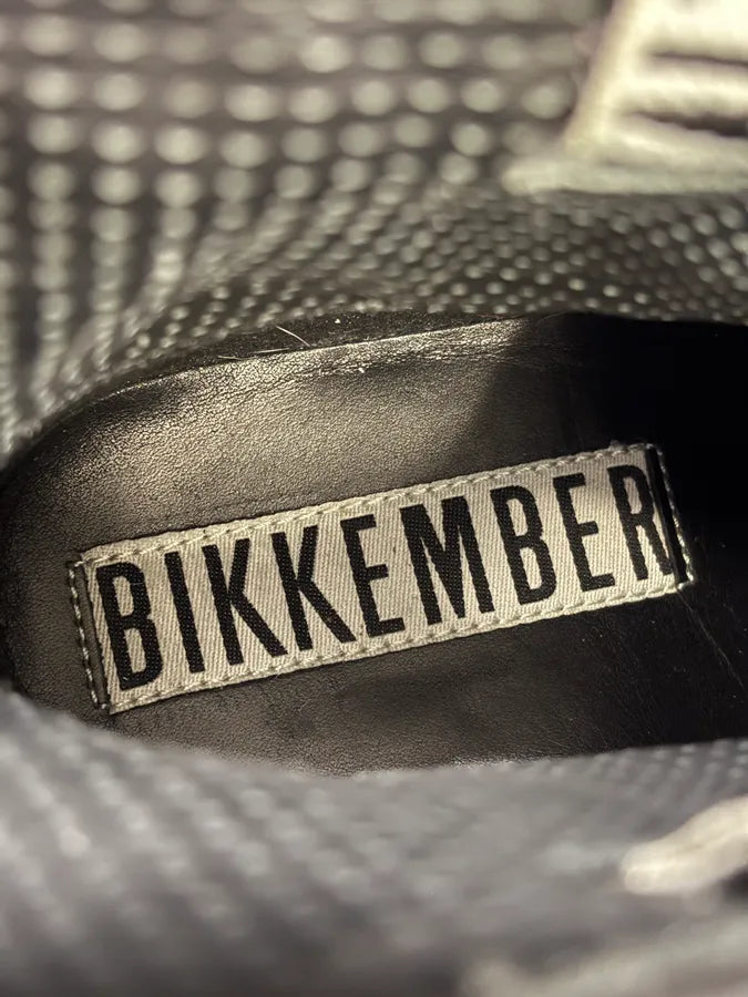 Bikkembergs Black Woven Embossed Leather Boots hAPCHek 7