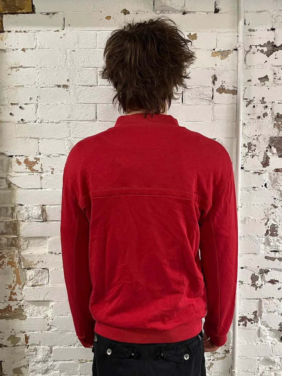 Bikkembergs Cotton-Blend Cargo Pocket  Red Zip-Up Sweater FEWpKHj 2