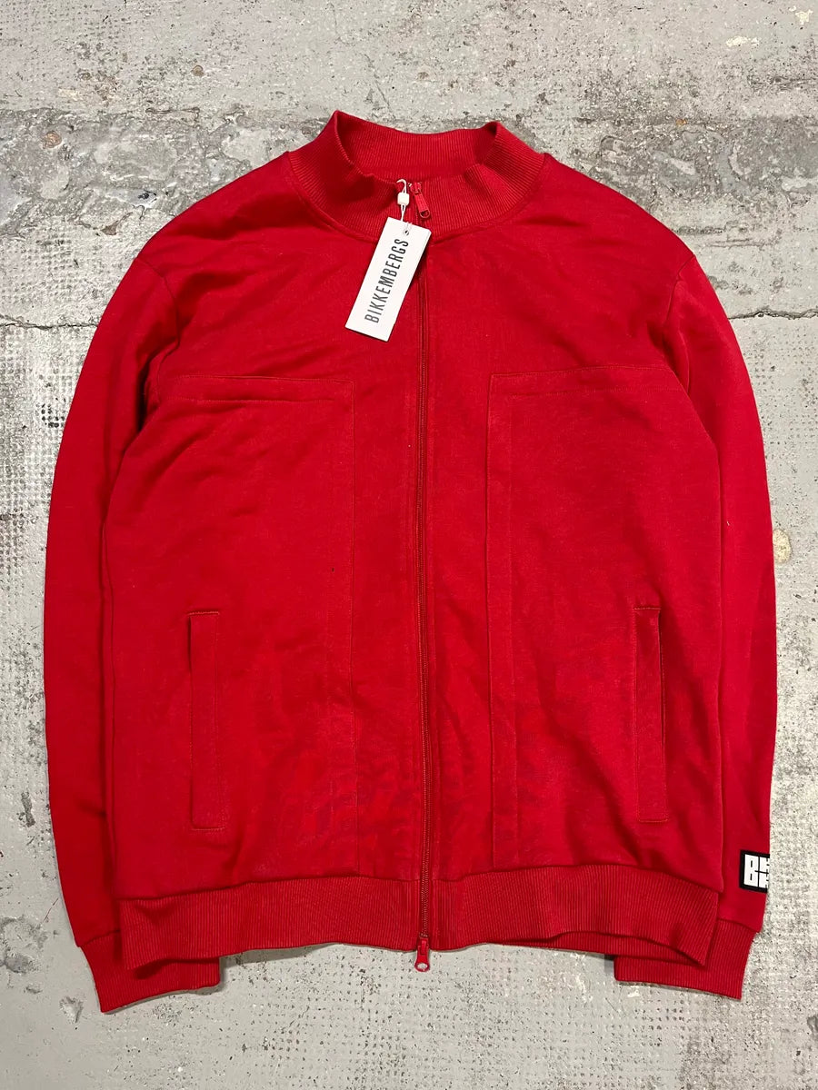 Bikkembergs Cotton-Blend Cargo Pocket  Red Zip-Up Sweater FEWpKHj 3