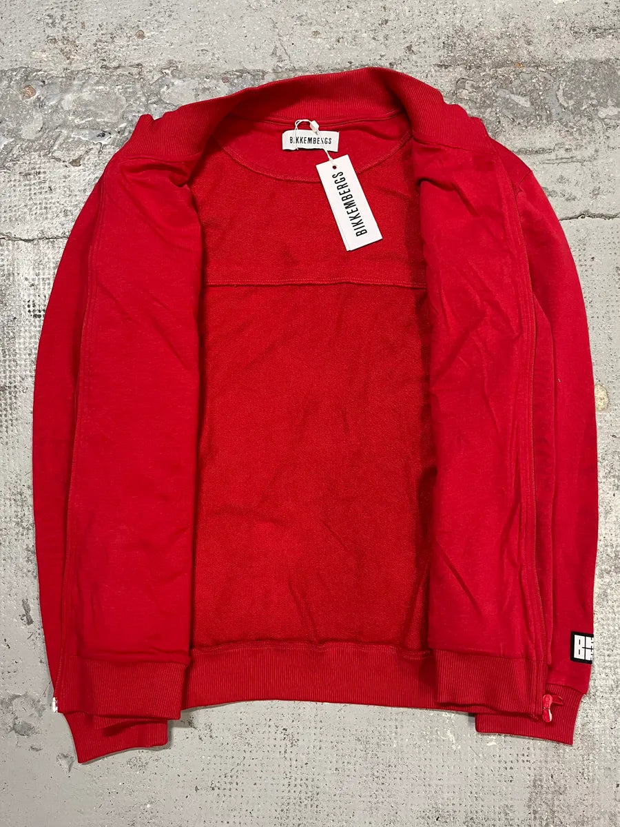 Bikkembergs Cotton-Blend Cargo Pocket  Red Zip-Up Sweater FEWpKHj 7