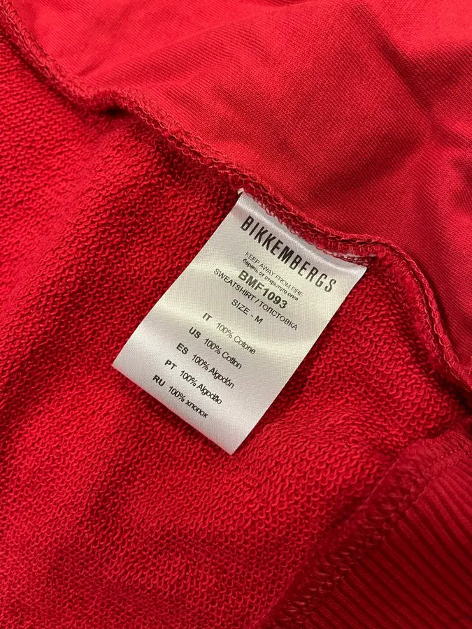 Bikkembergs Cotton-Blend Cargo Pocket  Red Zip-Up Sweater FEWpKHj 9